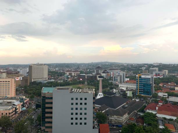 istock Semarang city view from high floor window 1881129807