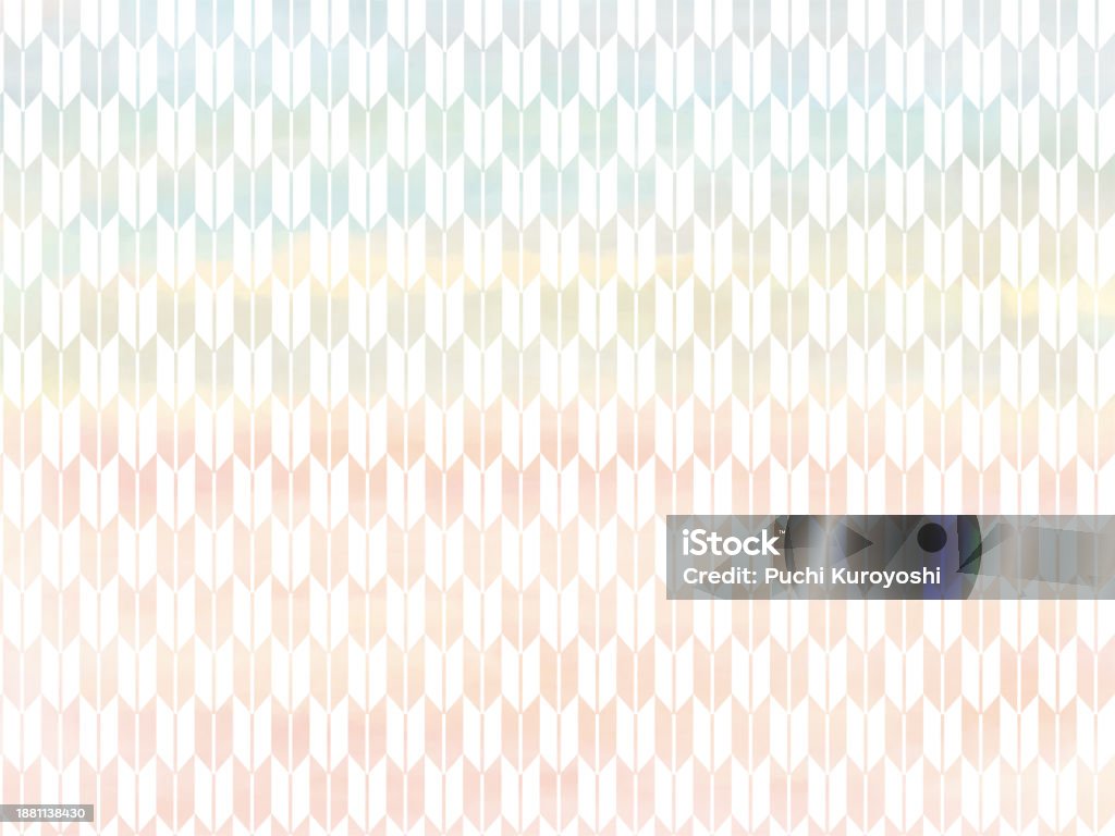 Hashuras Pattern Arrow Feather Kasuri Pattern With Gradation From Light Blue To Pink ...