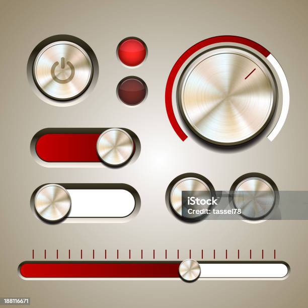 Ensemble De Linterface Utilisateur Détaillé Éléments Vecteurs libres de droits et plus d'images vectorielles de Acier