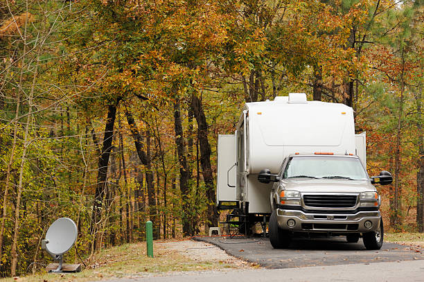 istock Rv in autumn campsite 188117688
