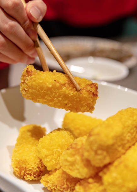 istock Chinese dishes in Chinese restaurant, fried fresh milk 1881179249