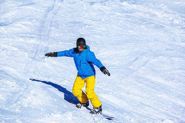 istock Man in snowboard helmet and goggles 188121176