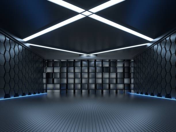 istock Abstract Futuristic Geometric Neon Light Background 1881217189