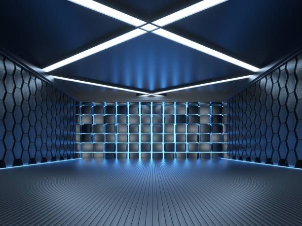 istock Abstract Futuristic Geometric Neon Light Background 1881217696