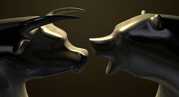 istock Bull And Bear Market Trend Bronze Castings 188125499