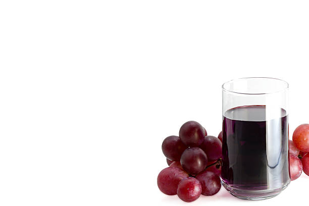 image of glass of grape juice isolated on white background