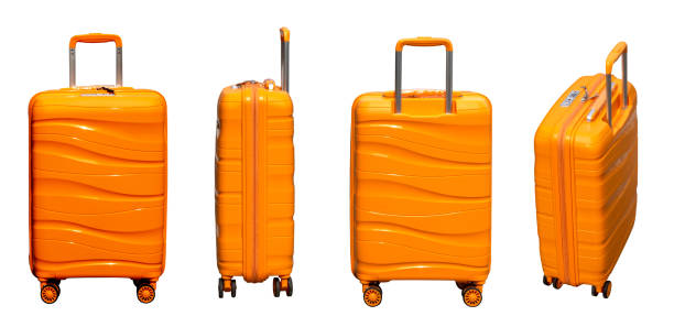 istock Orange travel bag set 1881292082