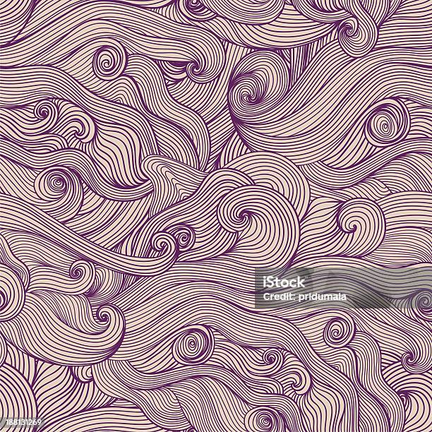 Seamless Texture Onde Disegnate A Mano - Immagini vettoriali stock e altre immagini di Astratto - Astratto, Aura, Decorazione festiva