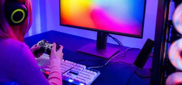 istock Gamer using joystick controller for virtual tournament plays online video game 1881372759