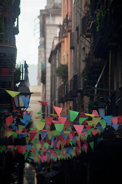 istock Feast decorations in a narrow street. 188138018