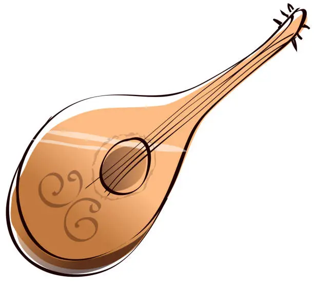 Vector illustration of Mandolin