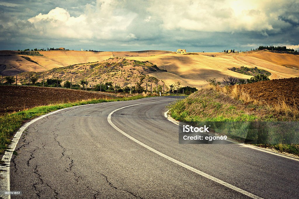 Estrada na Toscana - Foto de stock de Ajardinado royalty-free