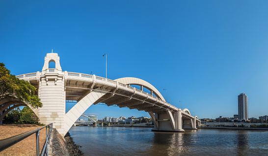 Panorama of the William Jolly Bridge over the Brisbane River, Brisbane, Queensland, Australia