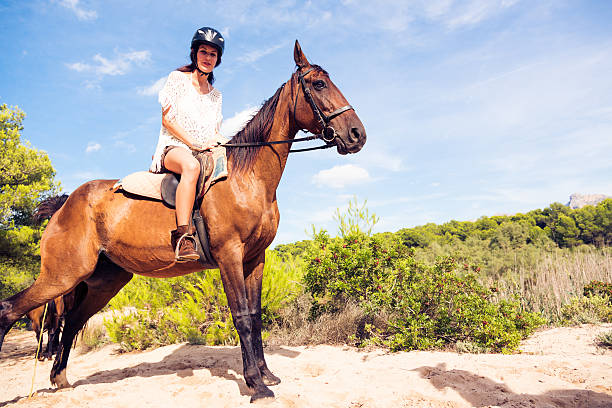 istock young woman horseback riding 188143523