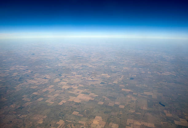 The Great Plains in the western United States from a commercial flight.