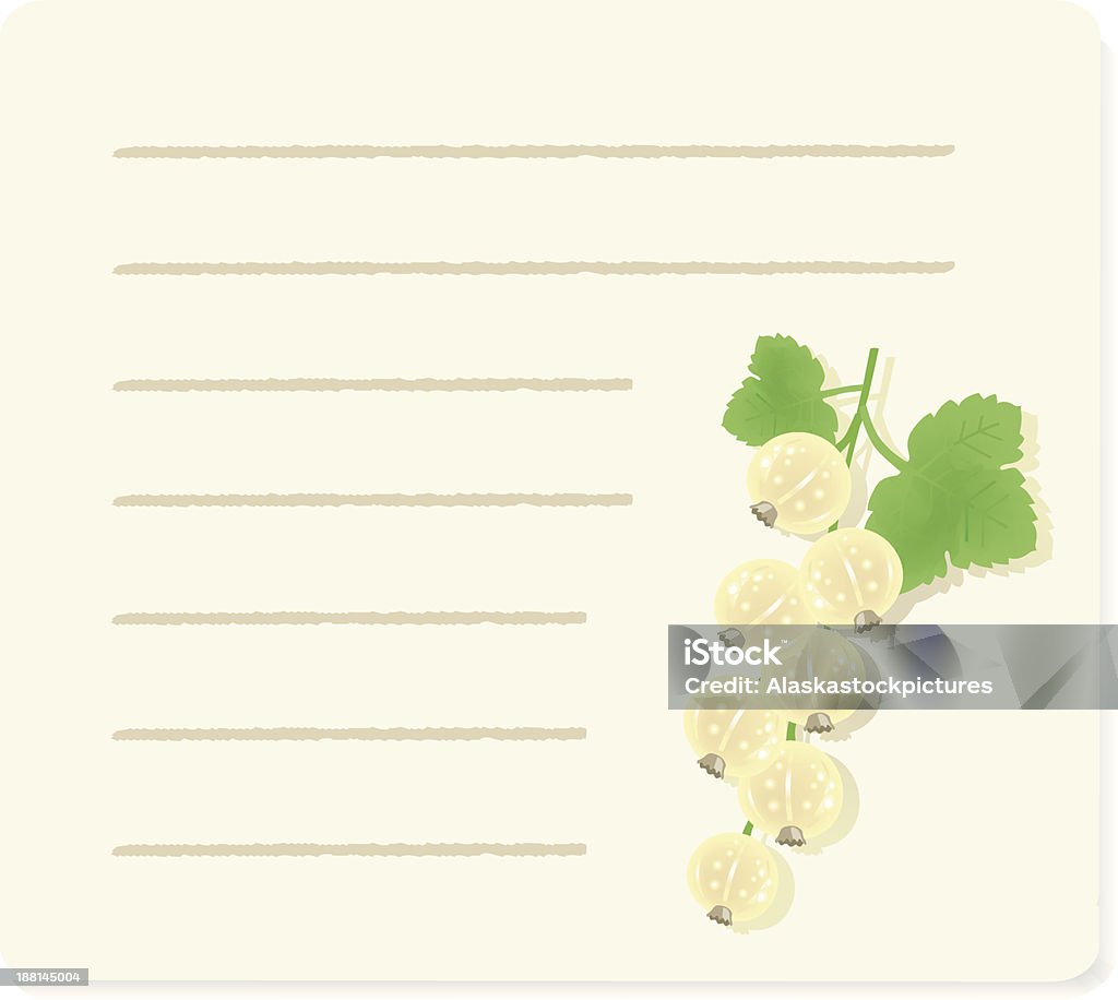 Blanco currants en recipepaper. - arte vectorial de Alimento libre de derechos