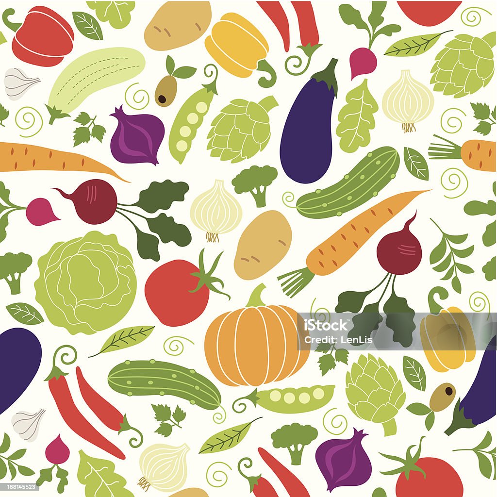 seamless pattern with illustrations of vegetables Backgrounds stock vector