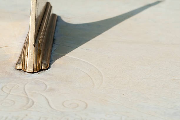 Copper Sundial on Limestone. stock photo