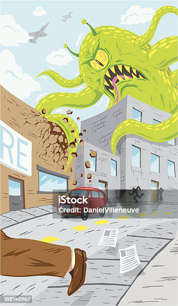 Potwór Atak - Stockowe grafiki wektorowe i więcej obrazów Miasto - Miasto, Potwór, Agresja