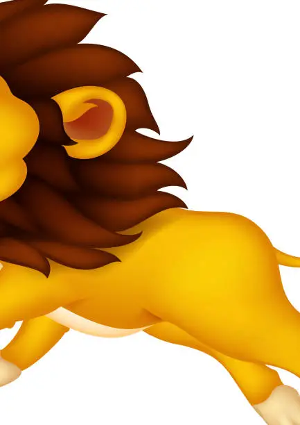 Vector illustration of roaring cartoon Lion
