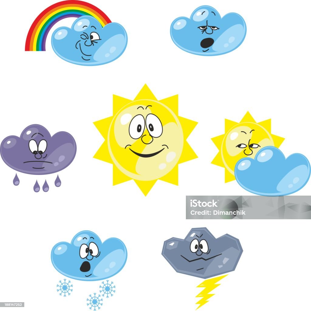 Weather cartoon set 001 Vector. Weather cartoon set 001 Climate stock vector