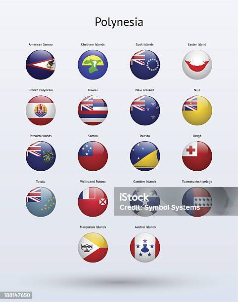 Polynesia Round Flags Collection Stock Illustration - Download Image Now - American Samoa, Austral Islands, Chatham Islands - New Zealand