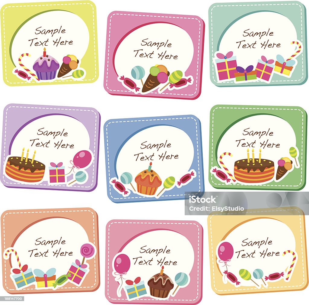 party desserts clip art - Lizenzfrei Anschlagbrett Vektorgrafik