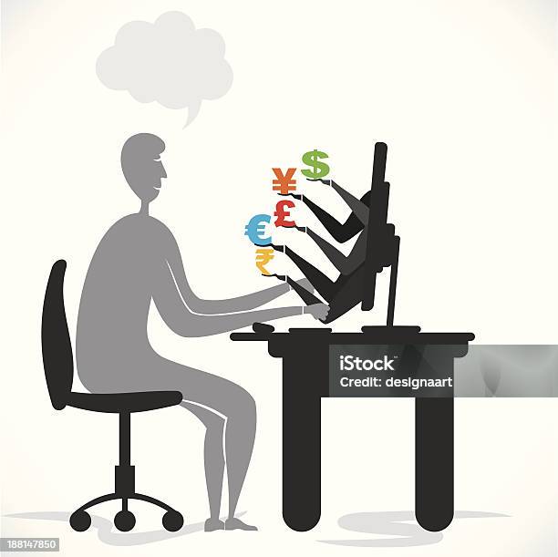 Online Line Earning Stock Illustration - Download Image Now - Banking, Business, Chair