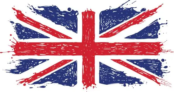 Vector illustration of Doodle United Kingdom Flag