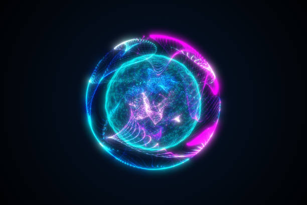 istock Abstract energy sphere with glowing bright particles 1881486613