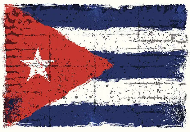 Vector illustration of Cuban flag