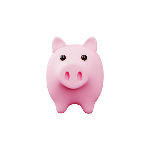 istock Piggy bank 3D realistic vector illustration, ceramic moneybox in the form of a pink pig front view, money storage 1881497894