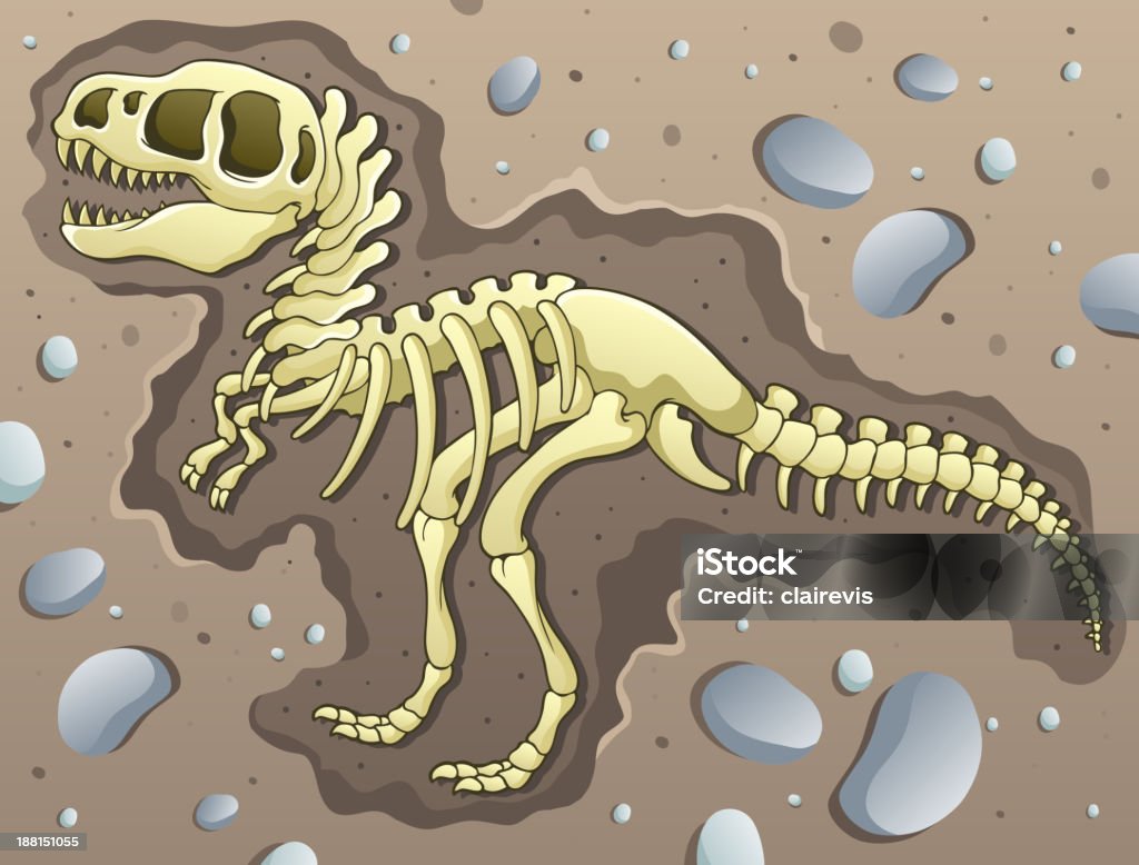 Tiranossauro local de escavação - Vetor de Dinossauro royalty-free