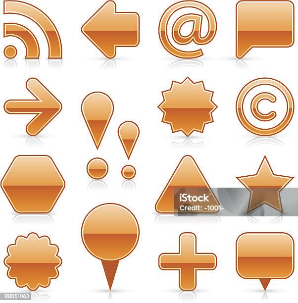 Ilustración de Botón Naranja En Blanco Vacío Brillante Icono Web Forma A Internet De Alta Velocidad y más Vectores Libres de Derechos de Blanco - Color