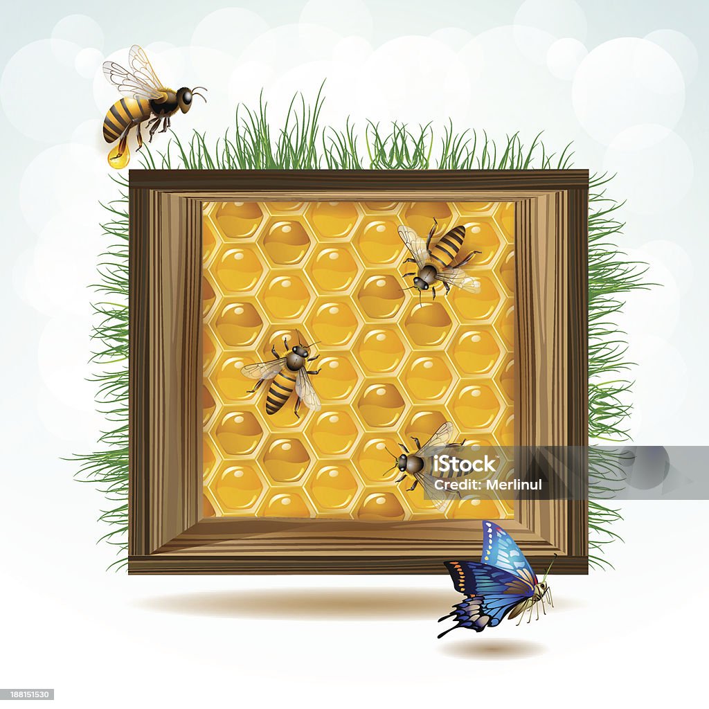 Frame Design Bee Frame With Bees Stock Illustration - Download Image Now - Barrel, Bee ...
