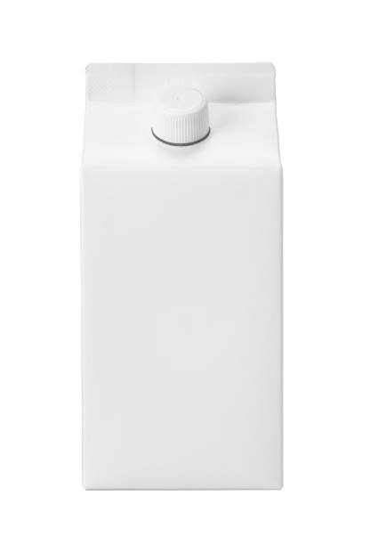 Blank package of milk isolated on white background.