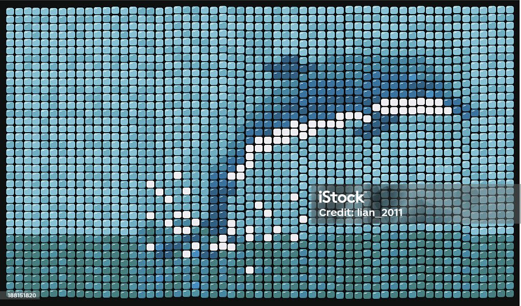 Дельфин мозаика фон - Векторная графика Аквариум роялти-фри