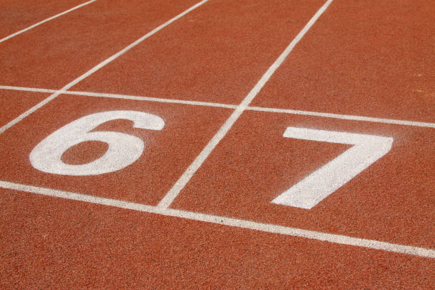 istock red plastic runway in a sports ground 1881540732