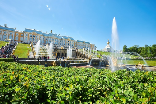 St. Petersburg, Russia - May 2021: Catherine palace and park in Tsarskoe Selo (Pushkin)