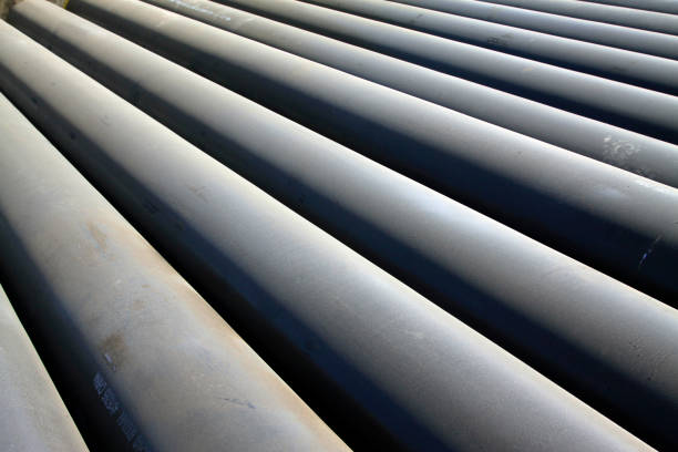 istock Oxidation rust steel pipe on the shipping dock 1881580563
