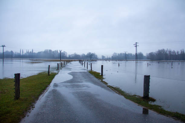 istock flood, icing, melting snow, rain, flooded river 1881642906