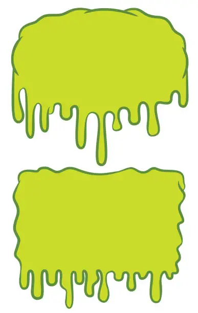 Vector illustration of Green slime copy space cartoon