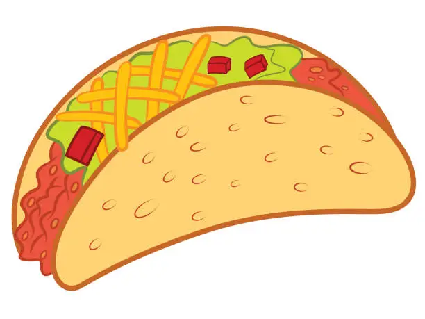 Vector illustration of Taco cartoon