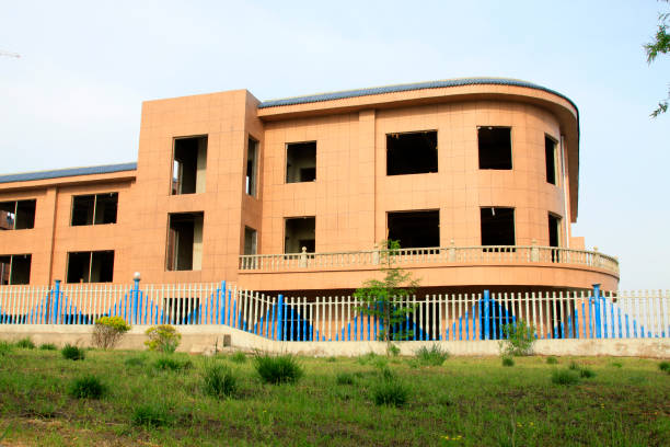 istock Unfinished buildings in a park 1881681446