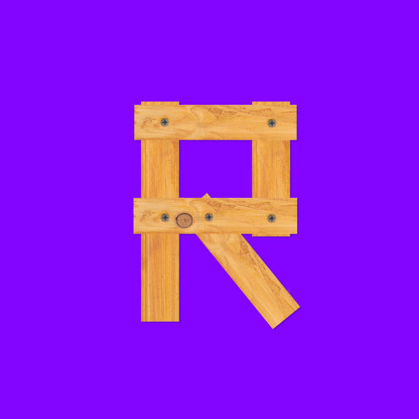 Uppercase letter R made by water isolated on white background
