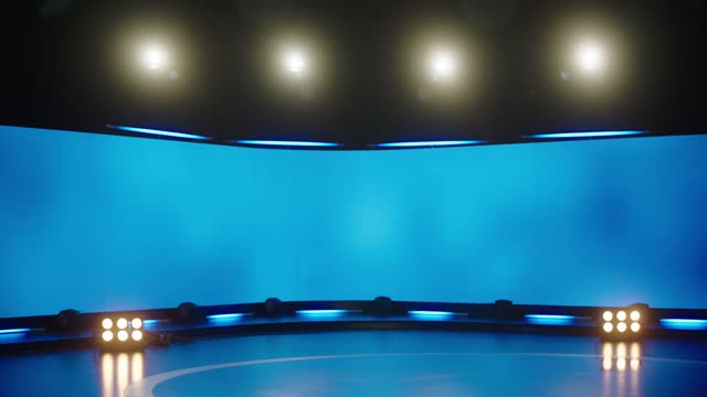 [Z05] - professional lighting equipment and led screen - tv studio, set, stage, arena - dolly shot and panning