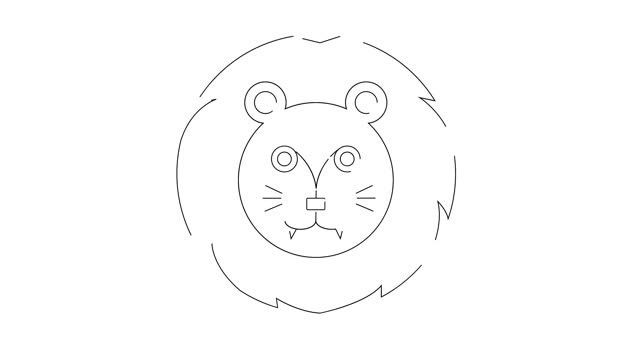 animated sketch of the lion head icon