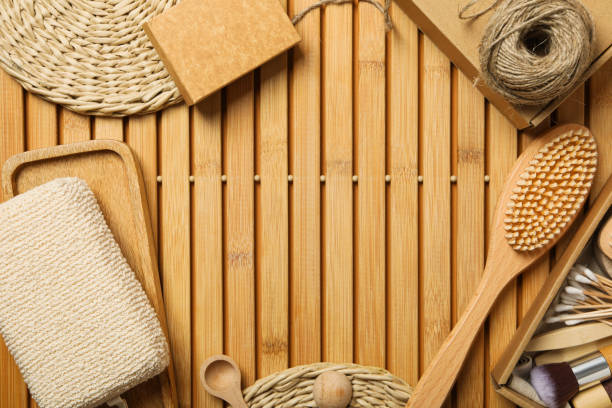 istock Self care concept, bamboo accessories for self care 1881699995