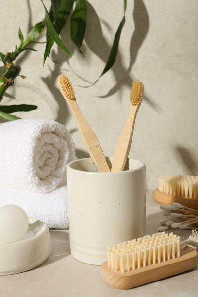 istock Self care concept, bamboo accessories for self care 1881701557