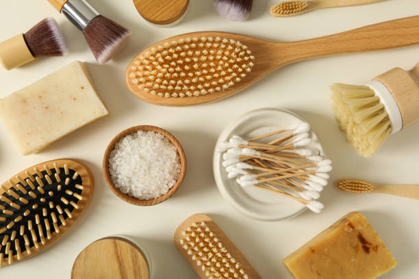 istock Self care concept, bamboo accessories for self care 1881725781